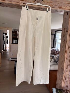 H&M size 14 off-white Wide-Leg High-Waist Pants